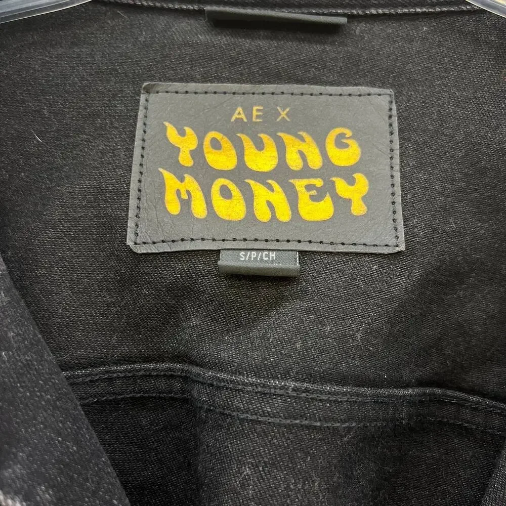 AE X Young Money Unisex Black Denim Jacket - Picture 3 of 15